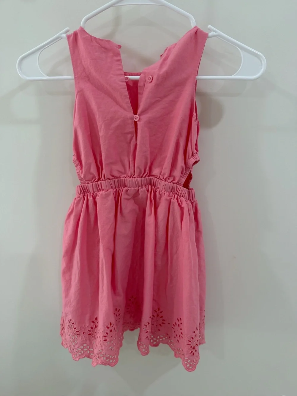 GAP Sleeveless Coral Pink Elastic-Waist Dress